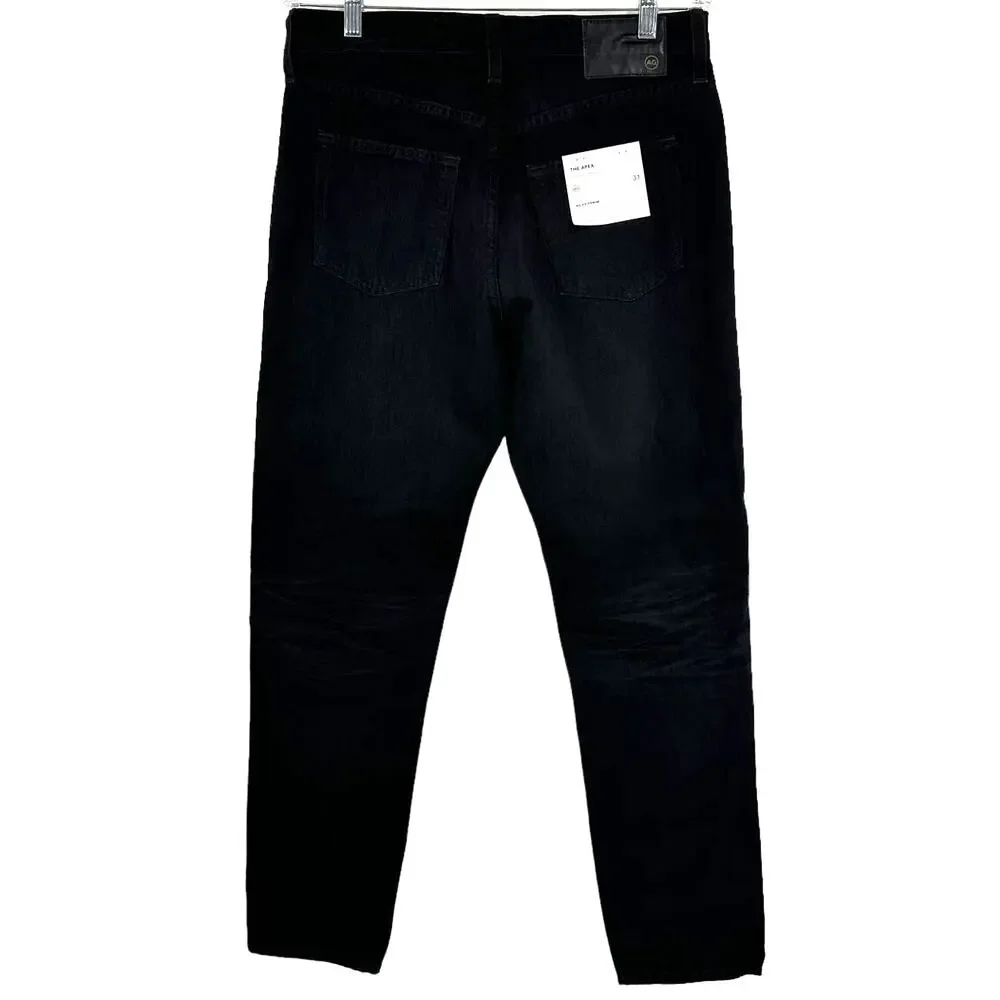 AG Adriano Goldschmied NWT The Apex Relaxed Tapered Jean Black Size 31R Mid Rise